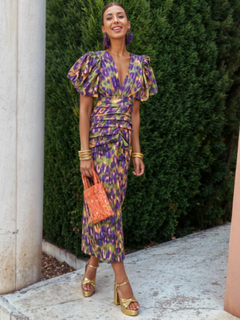 Matilda | Vivid Pleated Midi Dress