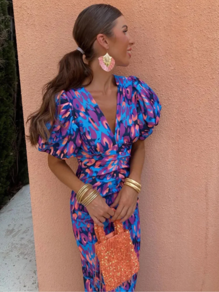 Matilda | Vivid Pleated Midi Dress