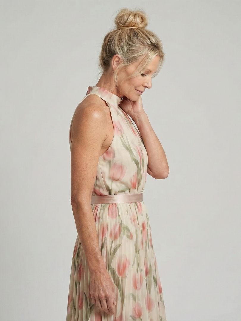 Isadora | Halter Neck Floral Midi Dress