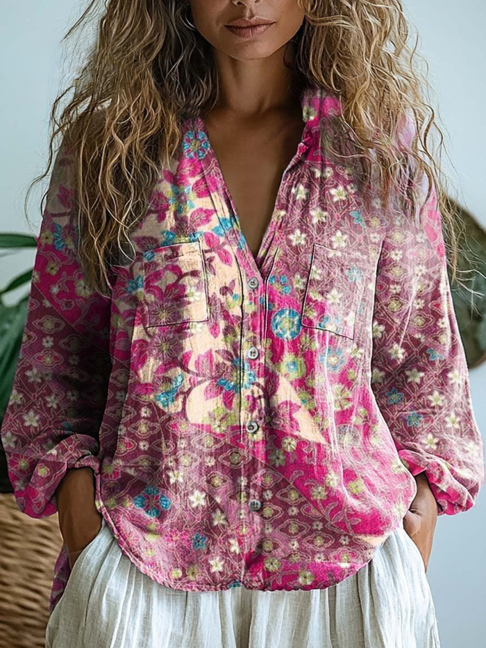 Addison | Vintage Floral-Print Blouse