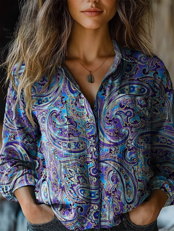 Ingrid | Vintage Paisley-Print Blouse