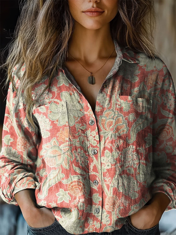 Ellie | Vintage Floral-Print Blouse