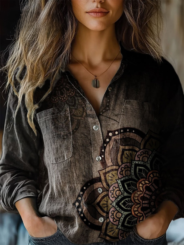 Eva | Vintage Floral-Print Blouse