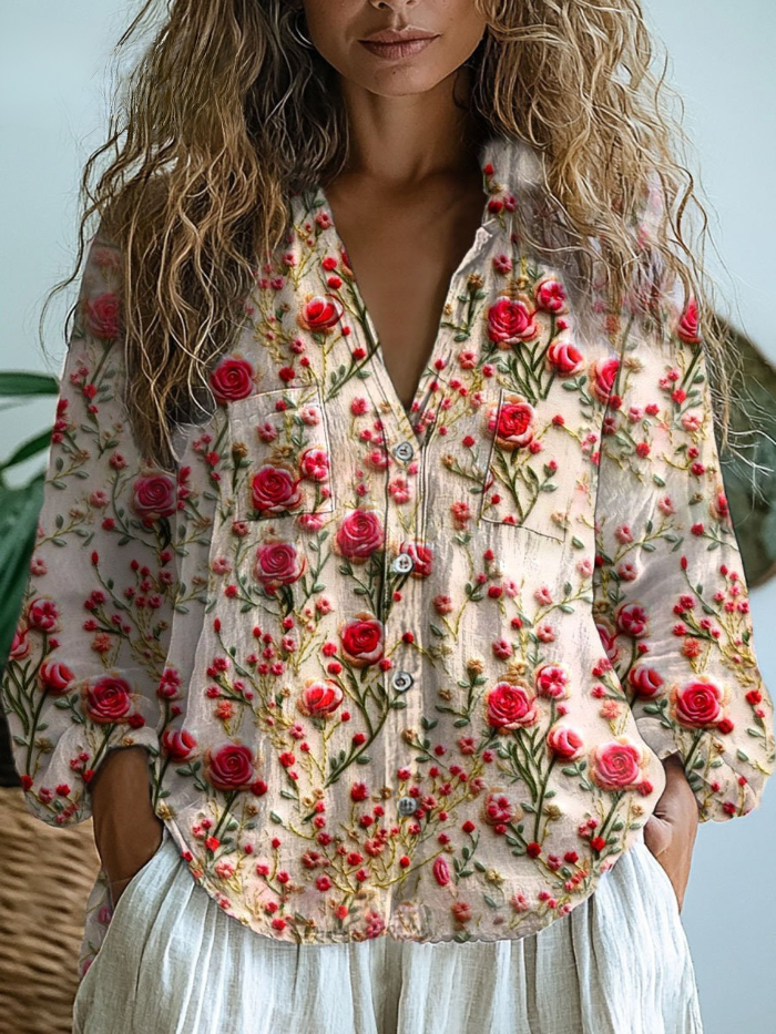 Aaliyah | Vintage Floral-Print Blouse