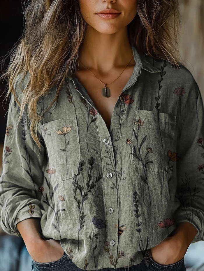 Lily | Vintage Floral-Print Blouse