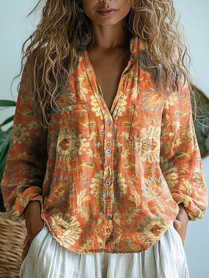 Allison | Vintage Floral-Print Blouse
