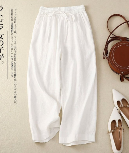 Nicole | Elegant Linen-Blend Straight-Leg Pants