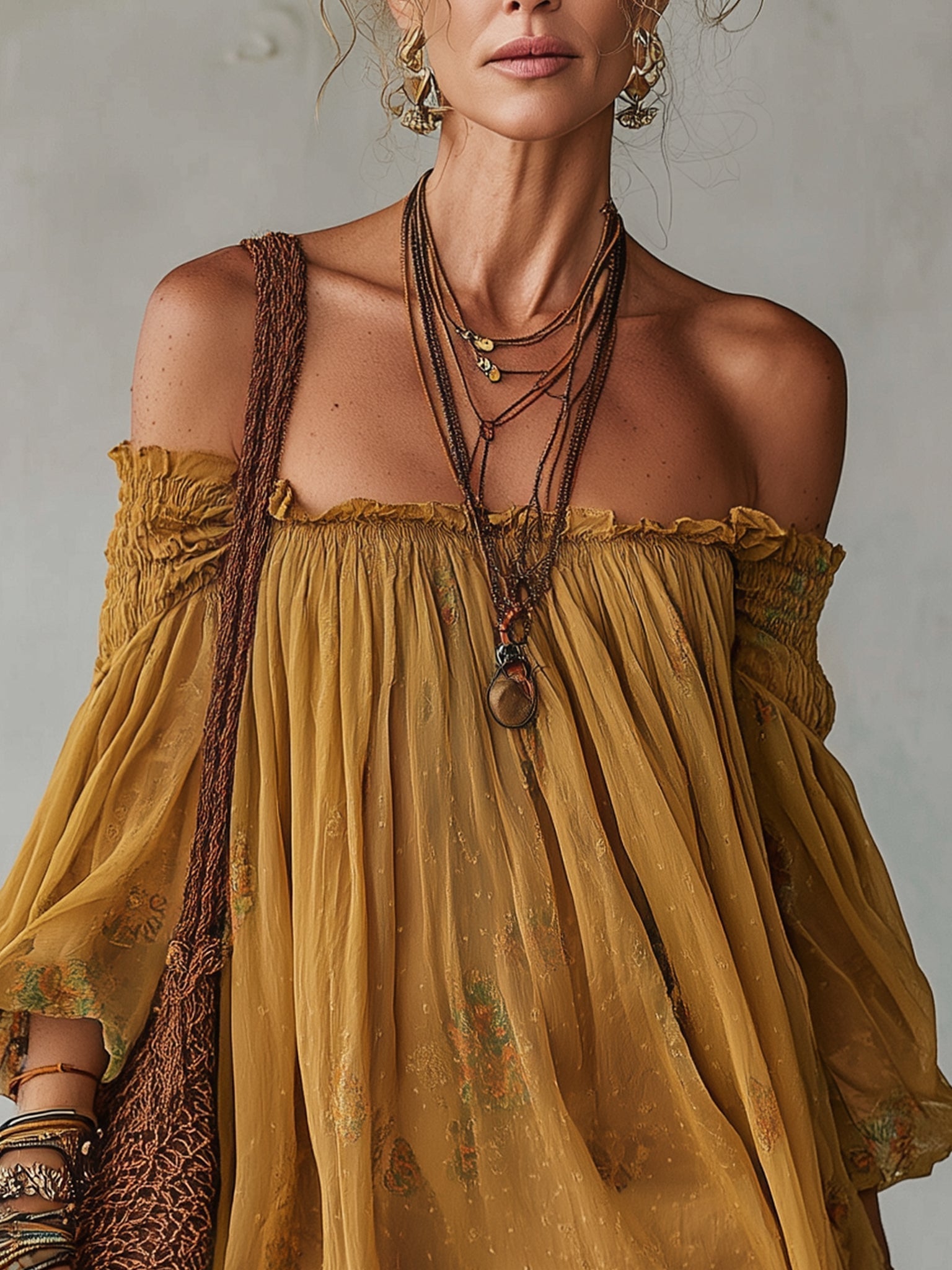Elliana | Yellow Chiffon Floral Off-Shoulder Mini Dress