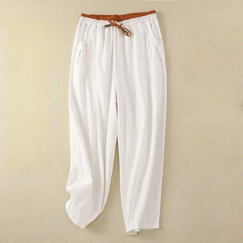 Evelyn | Relaxed Contrast-Waistband Summer Pants