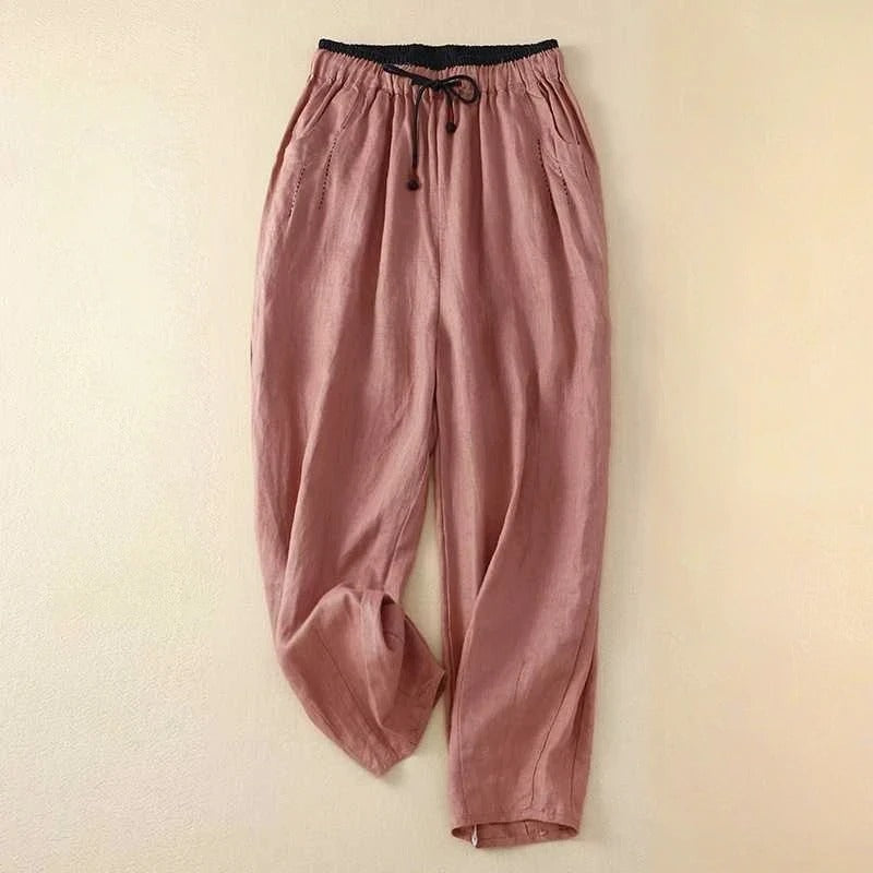 Evelyn | Relaxed Contrast-Waistband Summer Pants