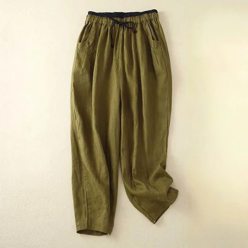Evelyn | Relaxed Contrast-Waistband Summer Pants