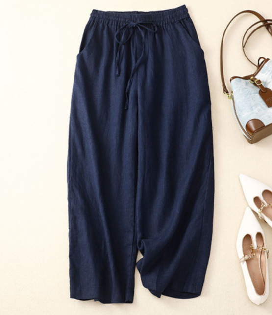 Nicole | Elegant Linen-Blend Straight-Leg Pants