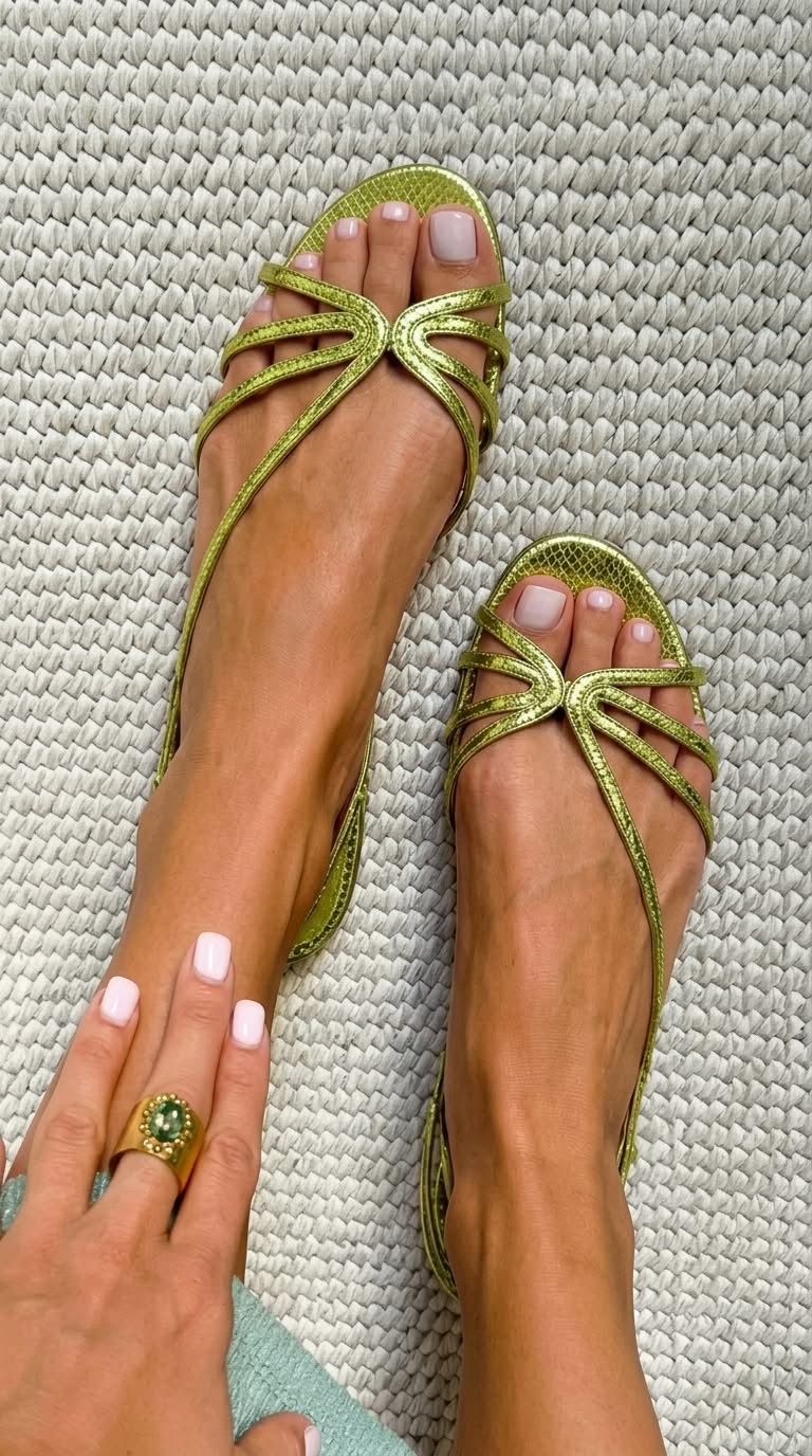 Ella | Golden Strap Sandals