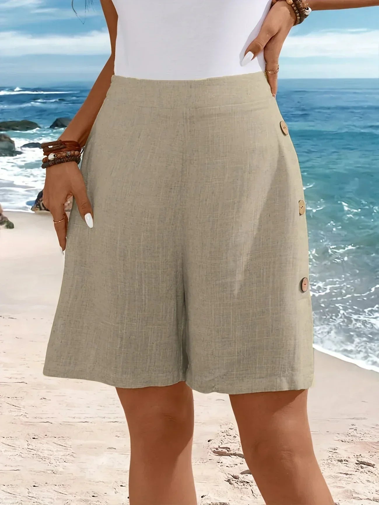 Whitney | Side-Button Summer Shorts