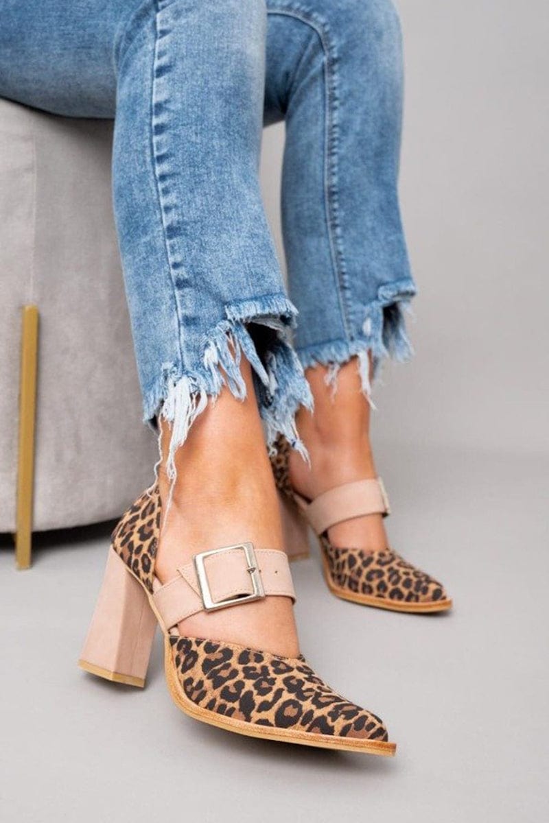 Audrey | Bold Leopard Print Block Heels