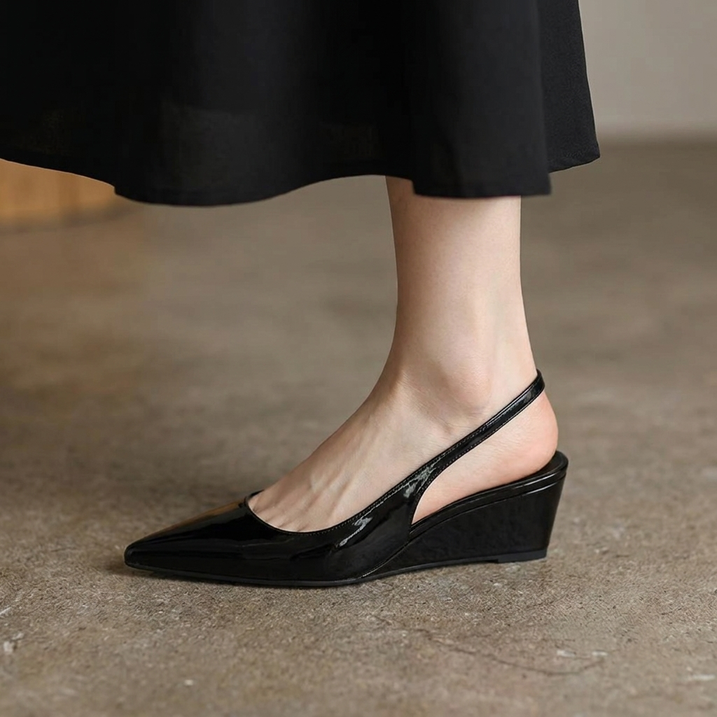 Elena | Slingback Wedge Heels