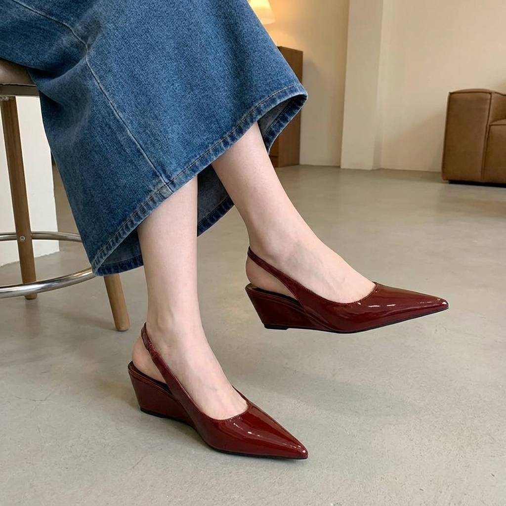 Elena | Slingback Wedge Heels