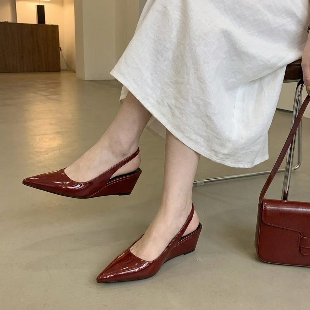 Elena | Slingback Wedge Heels