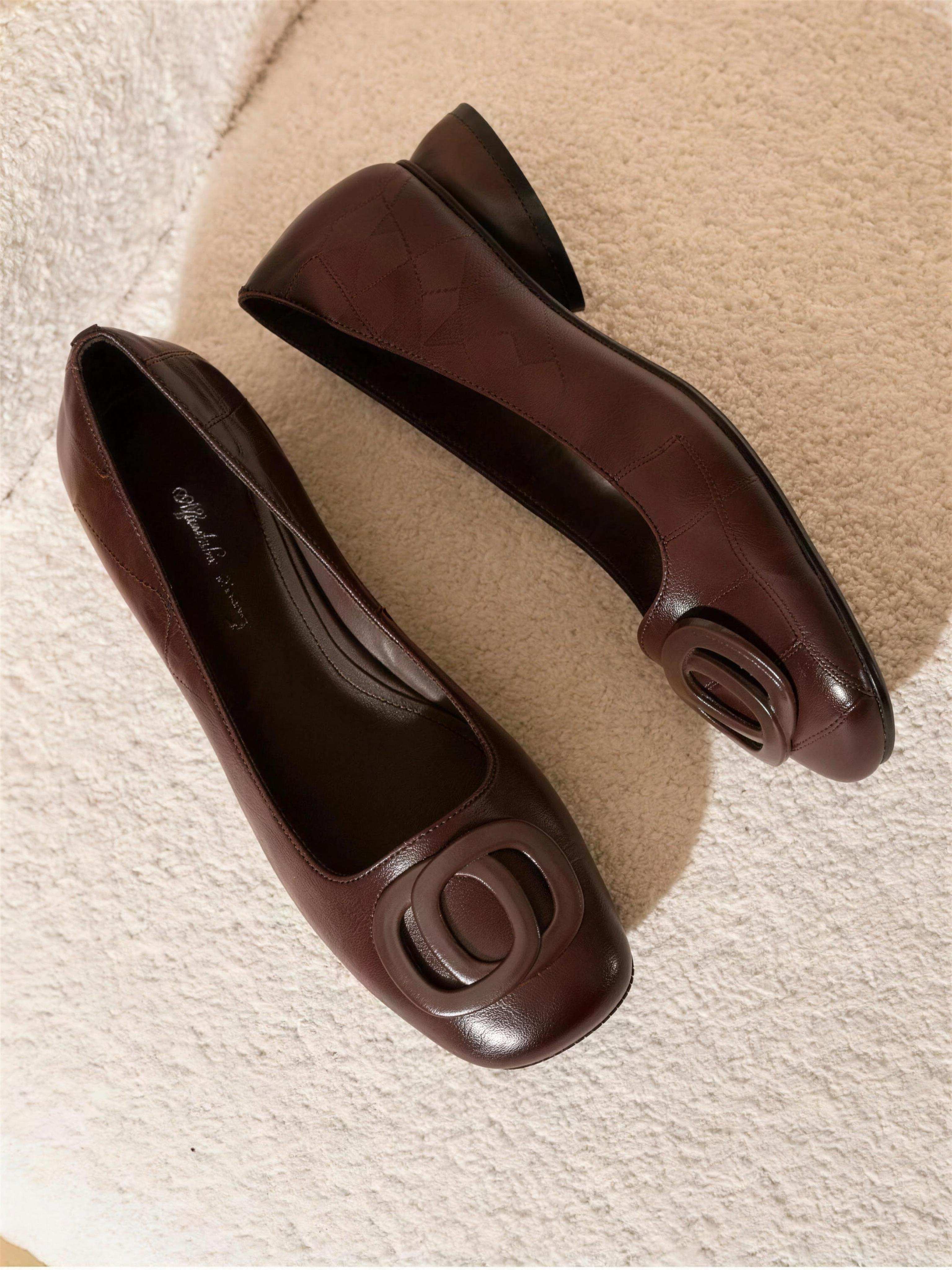 Sadie | Square-Toe Leather Flats