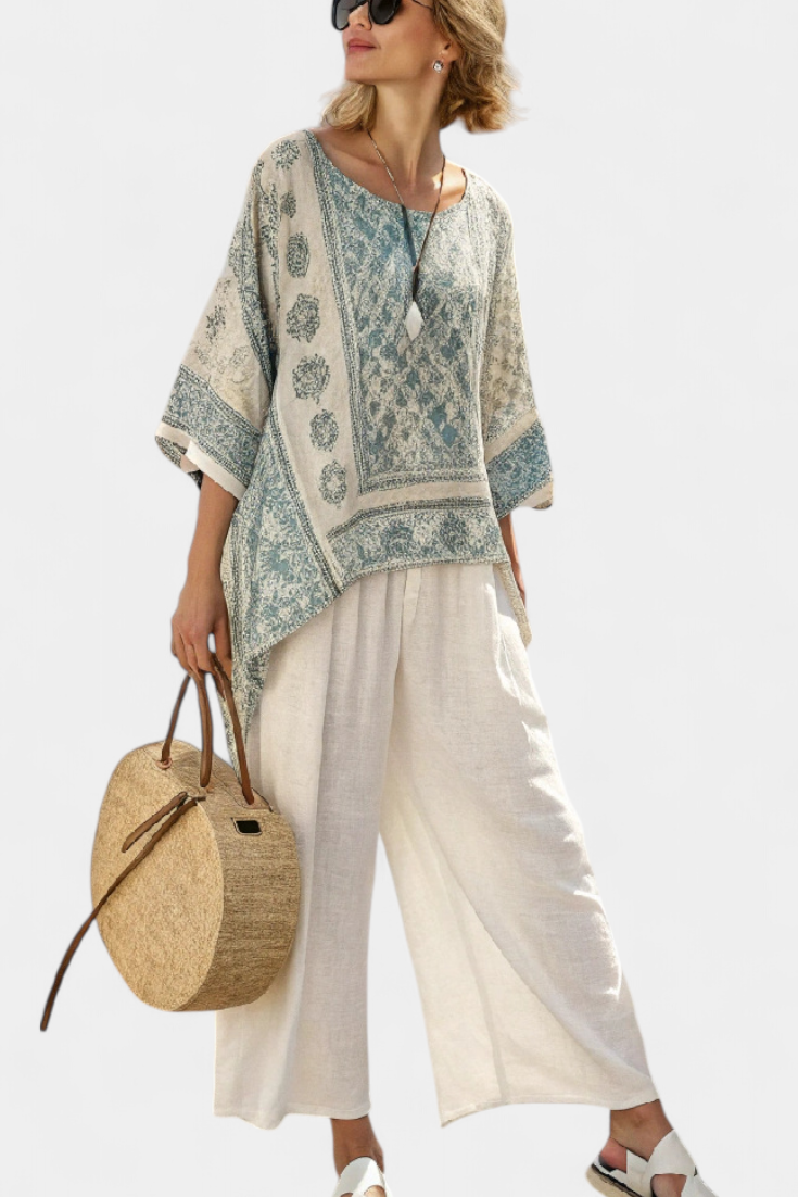 Avery | Printed Wide-Leg Trouser Set