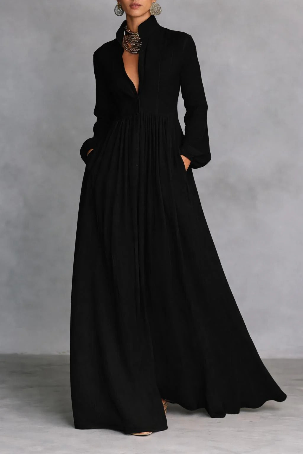 Zoey | Flowing Button-Front Maxi Dress