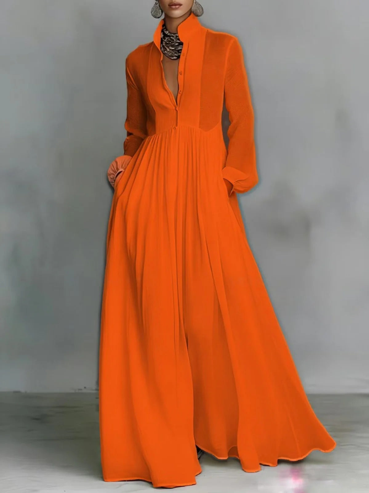 Scarlett | Flowing Button-Front Maxi Dress