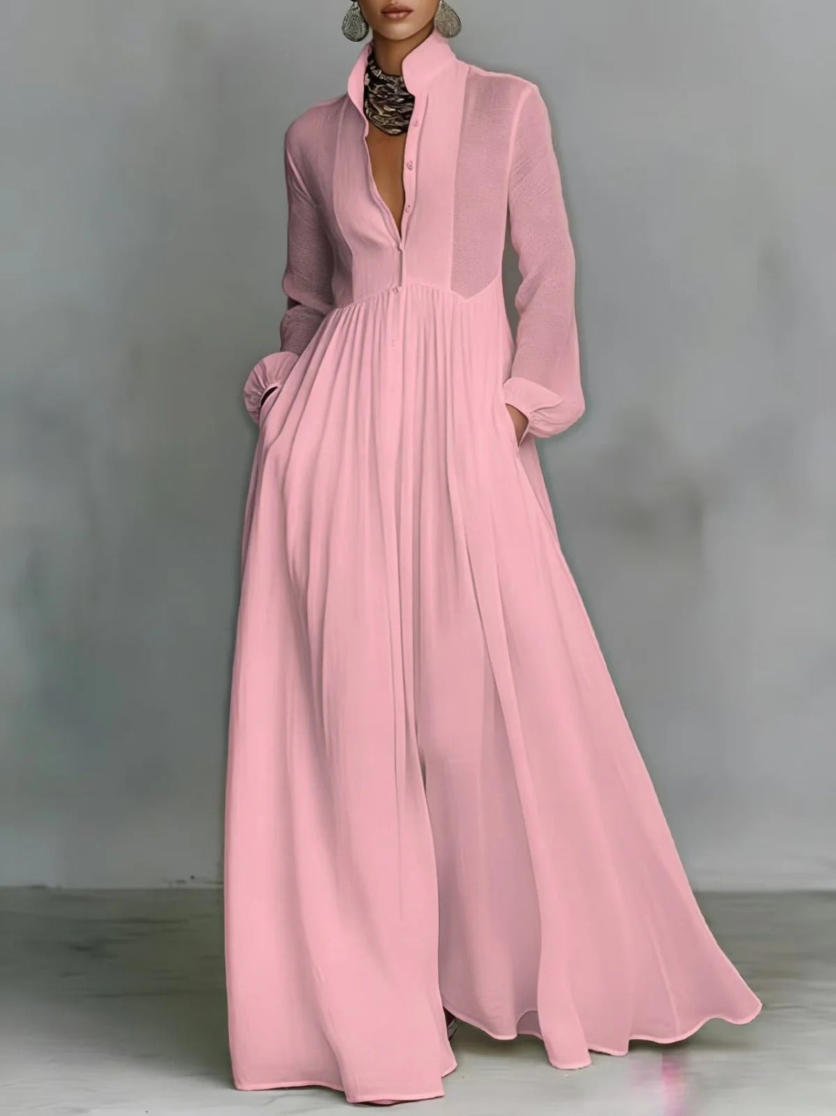 Aubrey | Flowing Button-Front Maxi Dress