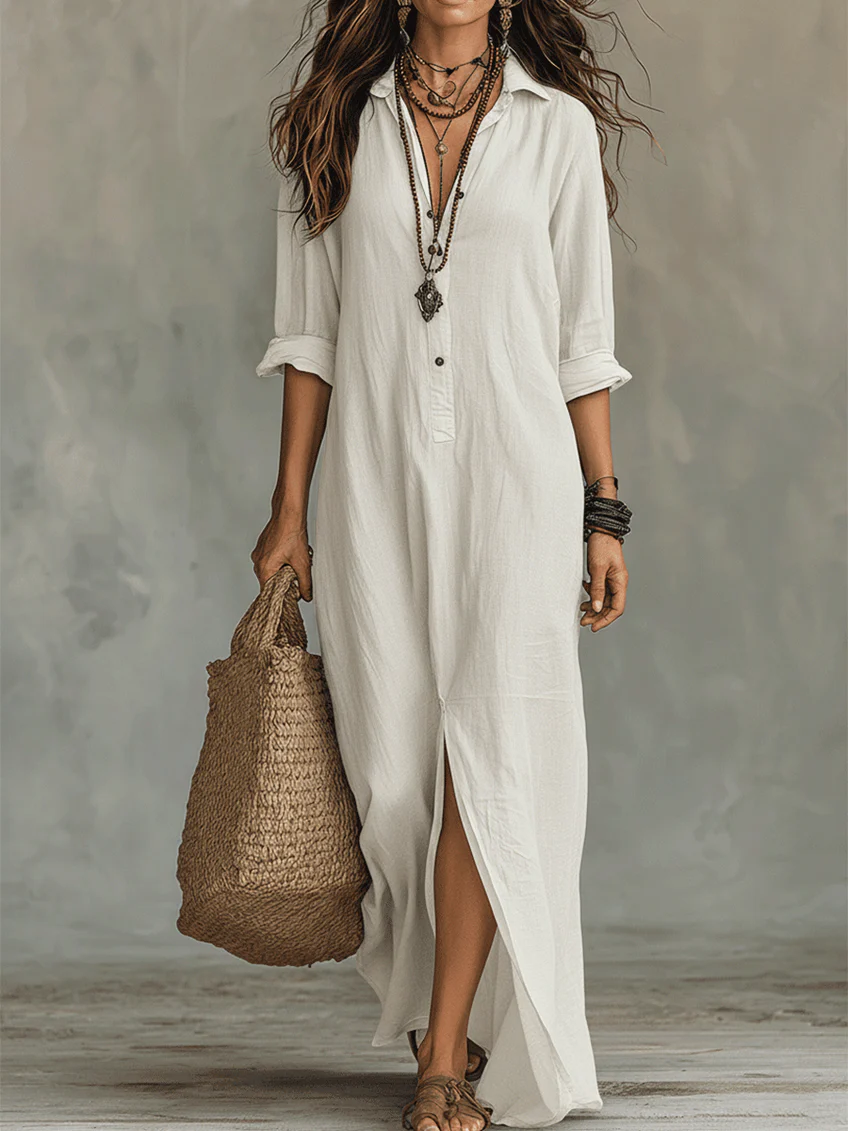 Nora | Relaxed V-Neck Maxi Dress