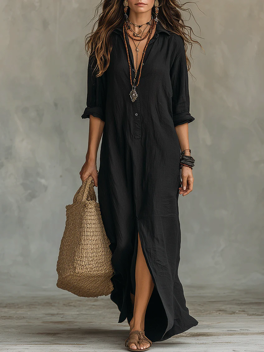Nora | Relaxed V-Neck Maxi Dress
