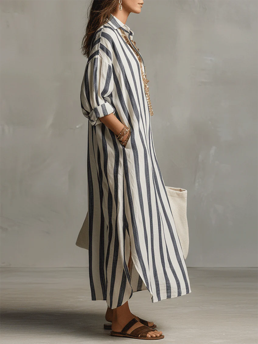 Evelyn | Stripe Oversized Maxi Dress