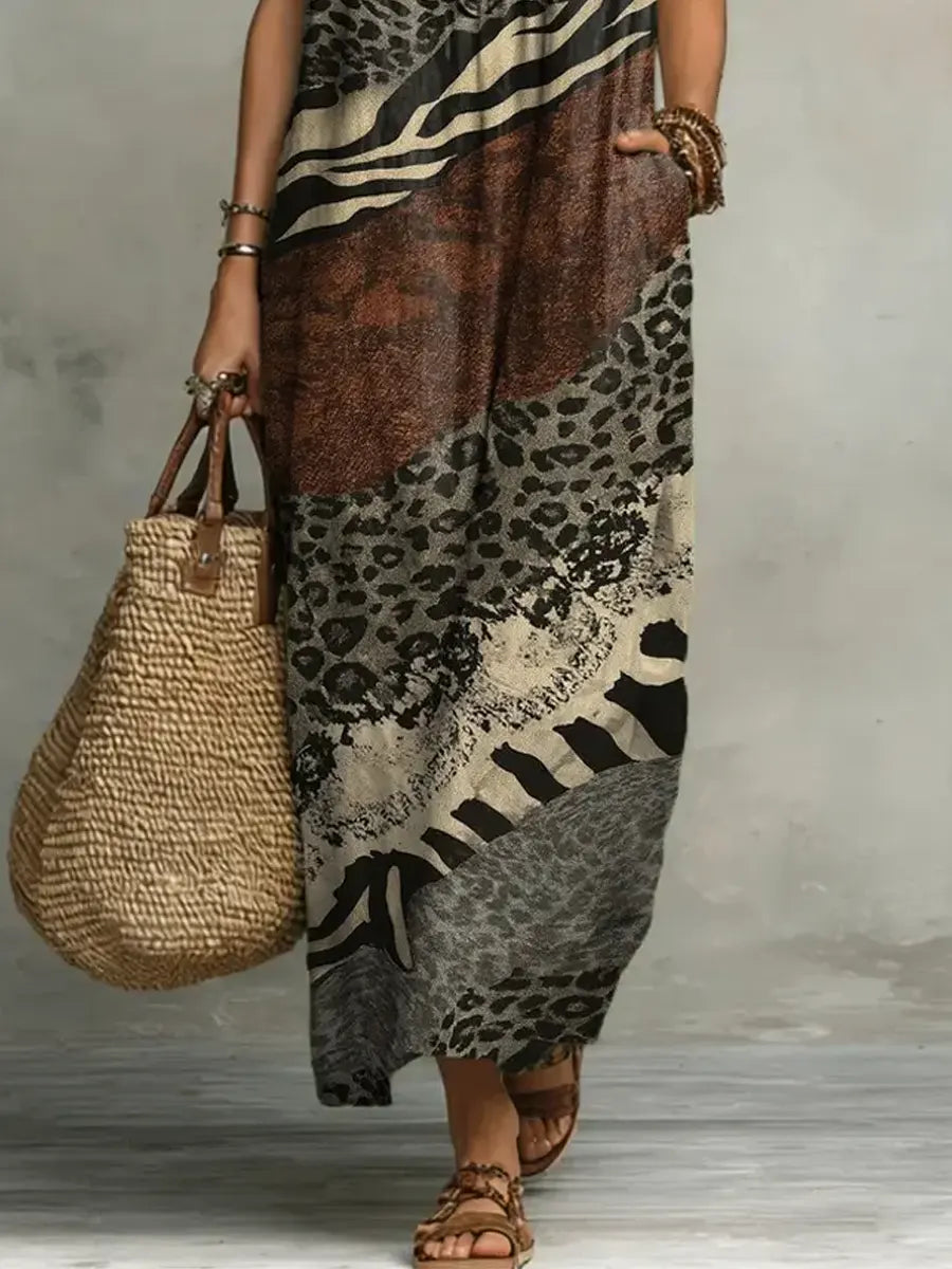 Ava | Mixed Print Maxi Dress