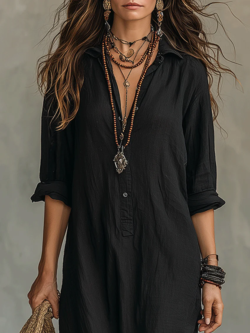 Nora | Relaxed V-Neck Maxi Dress
