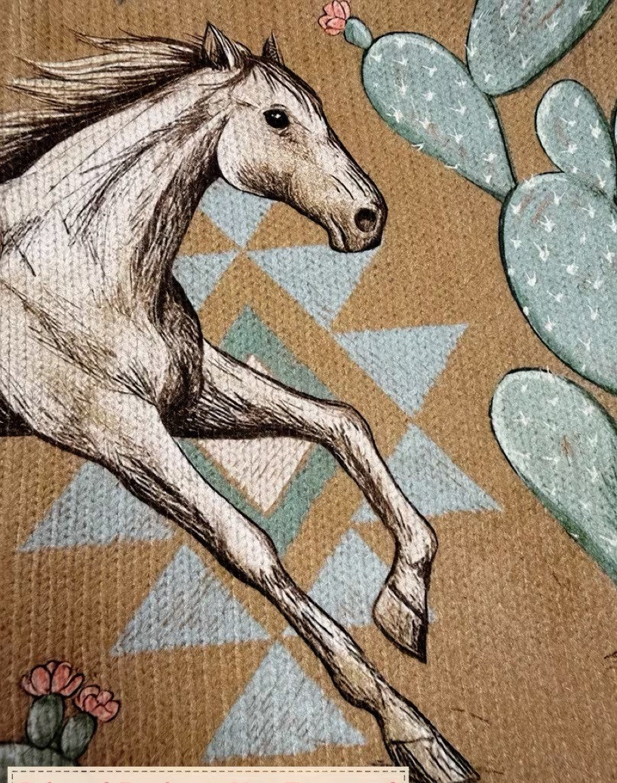 Jade | Desert Horse and Cactus Zip Cardigan