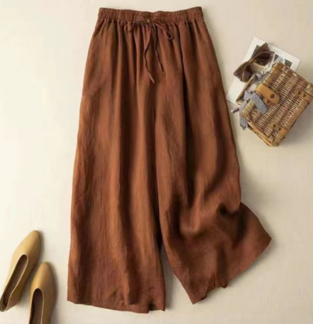 Nicole | Elegant Linen-Blend Straight-Leg Pants