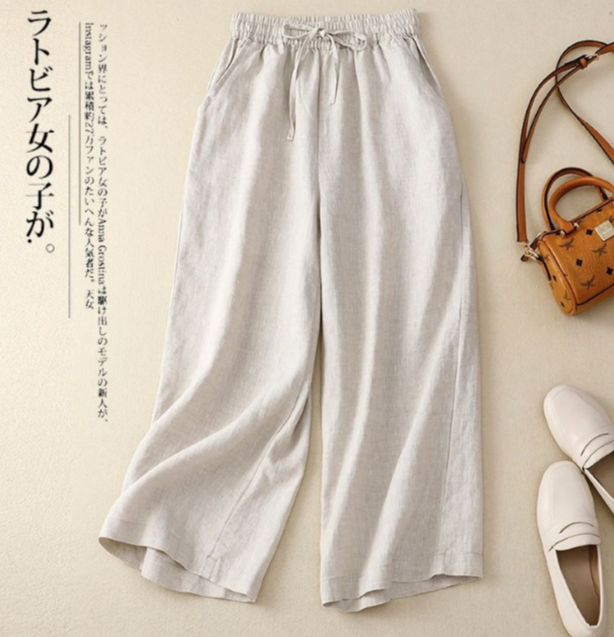 Nicole | Elegant Linen-Blend Straight-Leg Pants